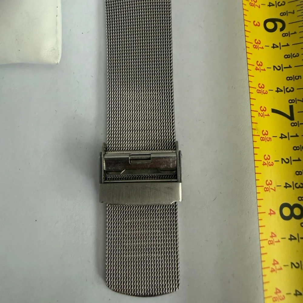 Skagen Denmark Silver Mesh Watch Dual Time Zone (Model 733XLSS)
